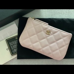 *SOLD* NIB Chanel 22p Light Pink Caviar Mini O Case Zip Light Gold Hardware